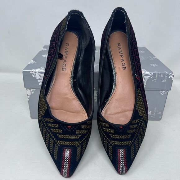 Rampage Caela Embroidered Aztec Southwestern Flats 7.5 - Picture 3 of 9